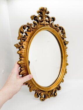 Vintage Gold Foil Ornate Rococo Baroque Gothic Whimsigoth Mirror